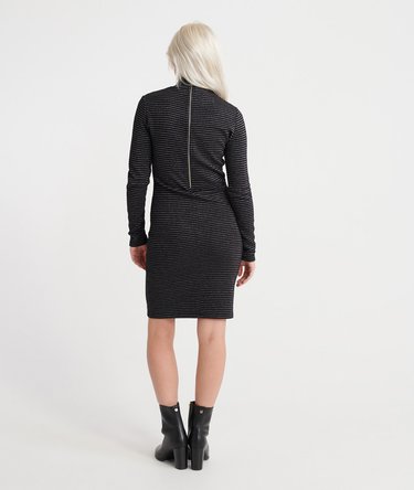 Jacquard High Neck Bodycon Dress Image 2