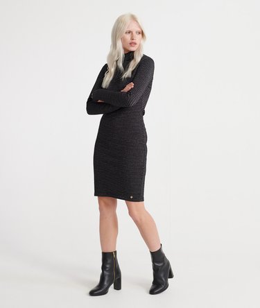 Jacquard High Neck Bodycon Dress Image 1