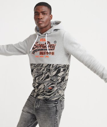 Vintage Logo Panel Camo Hoodie Image 2