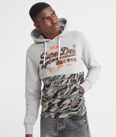 Vintage Logo Panel Camo Hoodie Image 1