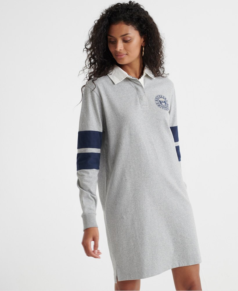 womens Webb Rugby Dress in Spirit Grey Marl | Superdry US