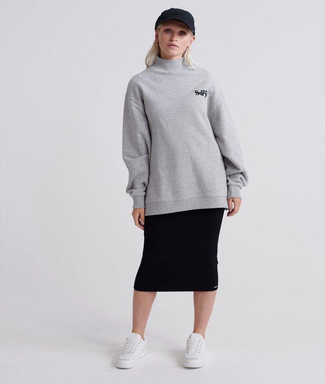 Ana High Neck Crew Sweatshirt