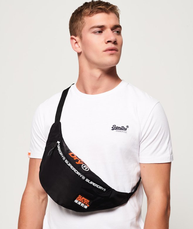 mens Freshman Bum Bag in Black Superdry CA-EN