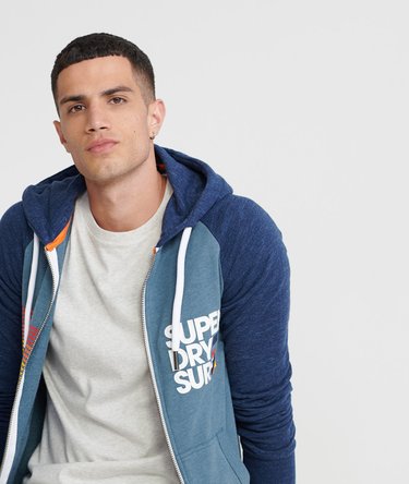 Sudadera ligera de manga ragl&aacute;n con capucha y cremallera No 7 Surf Image 4