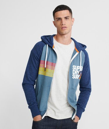 Sudadera ligera de manga ragl&aacute;n con capucha y cremallera No 7 Surf Image 1