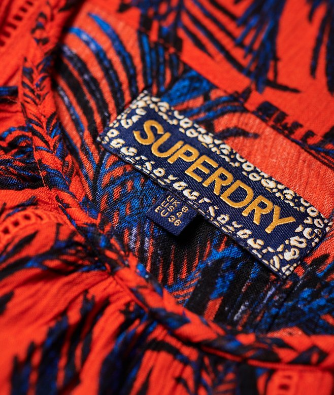 womens Riley Lace Halter Dress in Pam Palm | Superdry UK