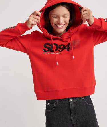 Sudadera corta con capucha inspirada en los años 90 Image 1