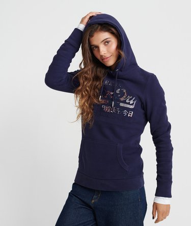 Sweat à capuche molletonné Vintage Logo Photo Rose Image 2