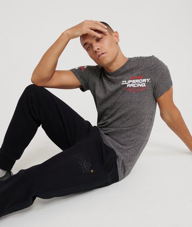 Cieniowane spodnie dresowe ze wstawkami z taśmy i Vintage Logo Image 4