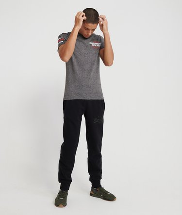 Cieniowane spodnie dresowe ze wstawkami z taśmy i Vintage Logo Image 2