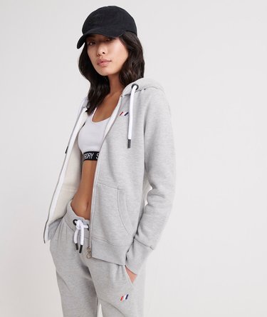 Modern Coral Label Sleeve Hit Kapuzenjacke Image 1