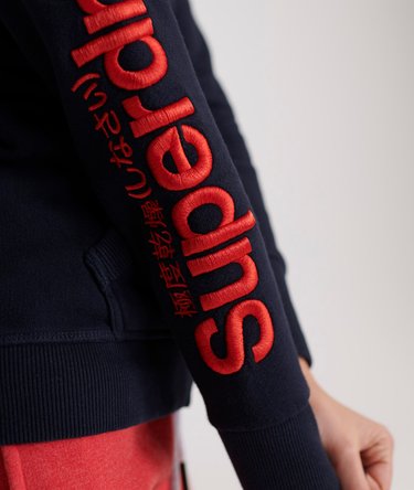 Modern Coral Label Sleeve Hit Kapuzenjacke Image 6