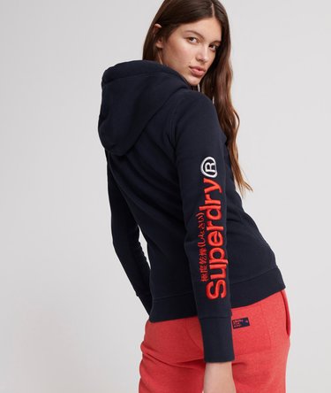 Modern Coral Label Sleeve Hit Kapuzenjacke Image 4