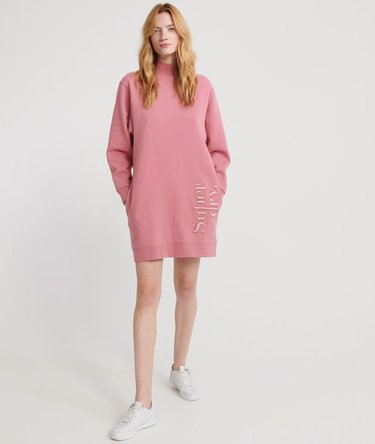 Scandi High Neck Sweatshirt Dress Image 2