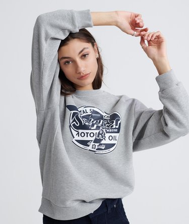 Brand Ripped Crew Sweatshirt Image 4