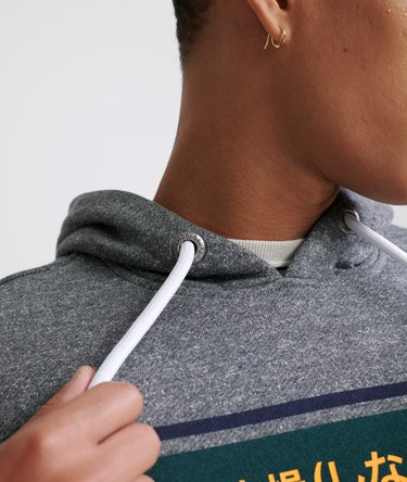 Core Logo Stripe Loopback Hoodie Image 5