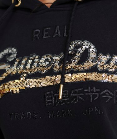 Vintage Logo Hoodie mit Pailletten und Farbverlauf Image 5