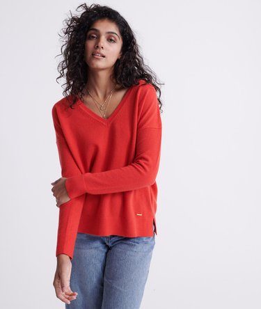 Edit Premium Strickpullover mit V-Ausschnitt Image 1