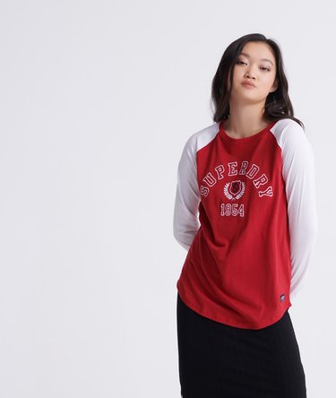 College Raglan Graphic Top Image 1