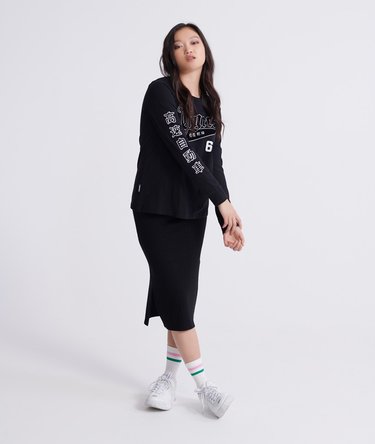 Urban Varsity Skater Long Sleeve Top Image 2