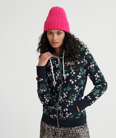 Superdry Veste à capuche Essential pour femme avec logo, blanc cassé, 40 : SuperDry Superdry Veste à capuche Essential pour femme avec logo, blanc cassé, 40 : SuperDry