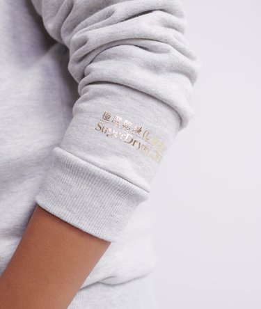 Serif sweatshirt i loopback-stof med rund hals og applikation Image 6