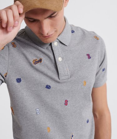 Classic All Over Embroidery Pique Polo Shirt Image 4