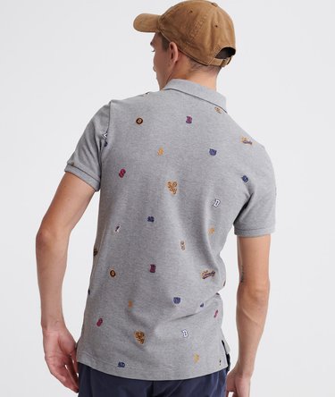 Classic All Over Embroidery Pique Polo Shirt Image 3