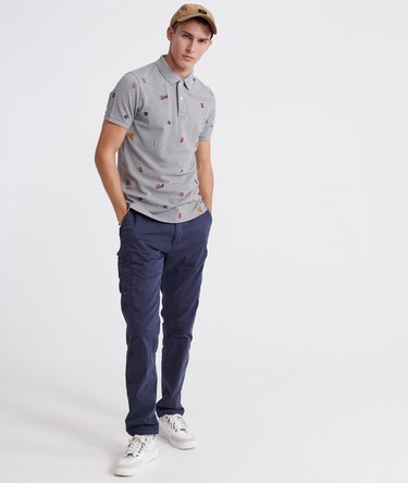 Classic All Over Embroidery Pique Polo Shirt Image 2
