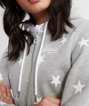 H&aelig;ttetr&oslash;je med gennemg&aring;ende print og lynl&aring;s fra Orange Label serien Image 4