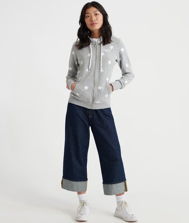 H&aelig;ttetr&oslash;je med gennemg&aring;ende print og lynl&aring;s fra Orange Label serien Image 2