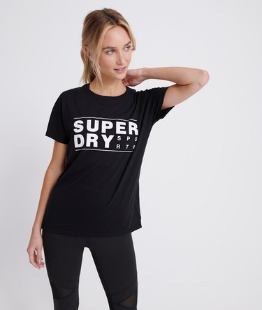 Dames Core Sport T-shirt met grafische print in black Superdry BE-NL