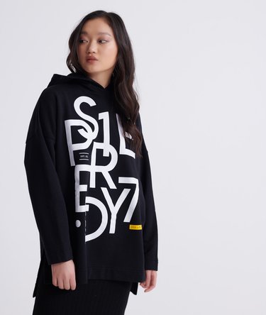 Sudadera oversize con capucha y gráfico Edit Image 1