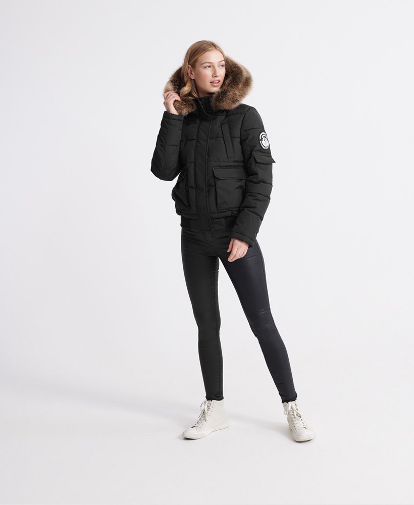 womens Ella Everest Bomber Jacket in Black | Superdry CA-EN