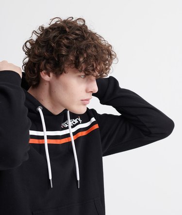 Gestreepte Sport Loopback hoodie met Core-logo Image 4
