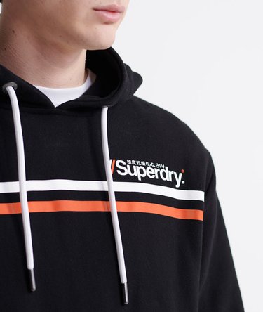 Gestreepte Sport Loopback hoodie met Core-logo Image 5