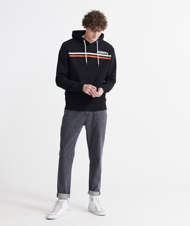 Gestreepte Sport Loopback hoodie met Core-logo Image 2