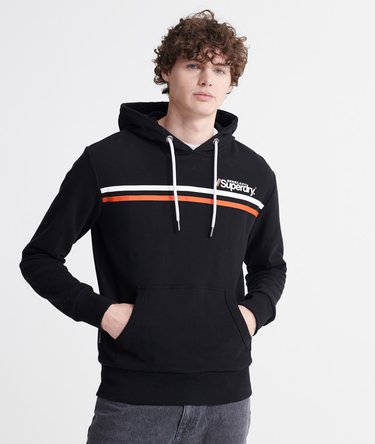 Gestreepte Sport Loopback hoodie met Core-logo Image 1