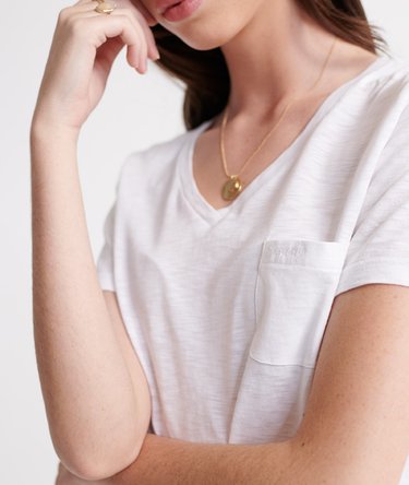 Organic Cotton Essential V-Neck T-Shirt Image 4