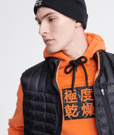 Sudadera de rizo de algodón con capucha y diseño de cuadro con kanjis Image 4