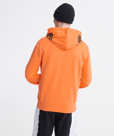 Sudadera de rizo de algodón con capucha y diseño de cuadro con kanjis Image 3