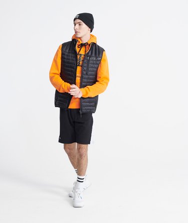 Sudadera de rizo de algodón con capucha y diseño de cuadro con kanjis Image 2