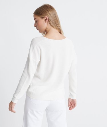 Pull en maille à col V Fleur Image 3