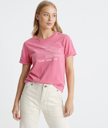 Vintage Logo Outline Piping Boxy T-Shirt Image 4