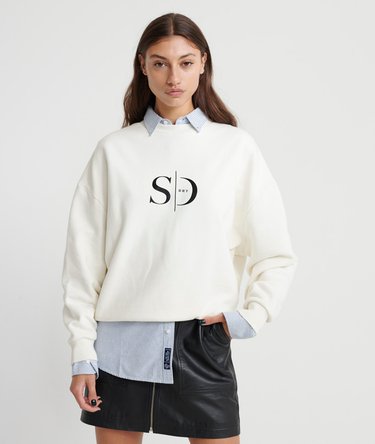 The Edit Slouchy Crew Neck Sweatshirt Image 1