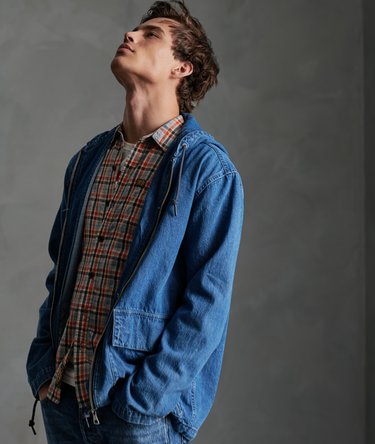 Hooded Denim Jacket Image 1