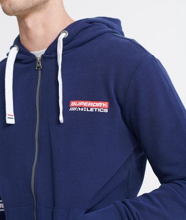 Sudadera de rizo de algodón con capucha, cremallera y gráfico Trophy Image 6
