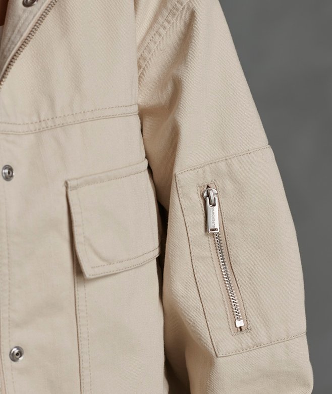 womens Bora Cropped Jacket in Oat Bran Superdry UK