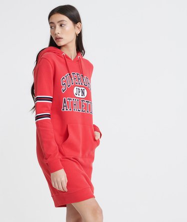 Hooded Varsity Sweat Dress Image 1