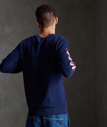 Sudadera clásica con cuello redondo en algodón de rizo con diseño gráfico Trophy Image 3